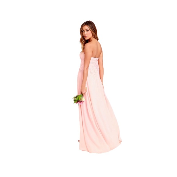Moonlight Serenade Peach Strapless Maxi Dress - Picture 2 of 4